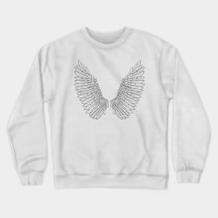 Angel Wings Religious Faith Line Art Crewneck Sweatshirt